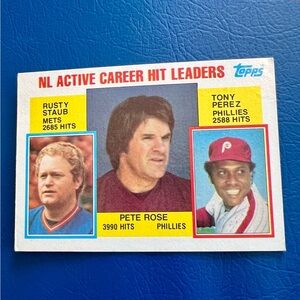 Topps Blue and White NL Career Hit Leaders Card
